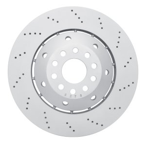 Audi RS6 Brake Rotor (1) - Front Right - R1 Concepts - Drilled Carbon Alloy GeoMET - `03-`04